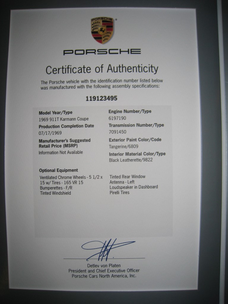 1969 Porsche 911T Coupe For Sale